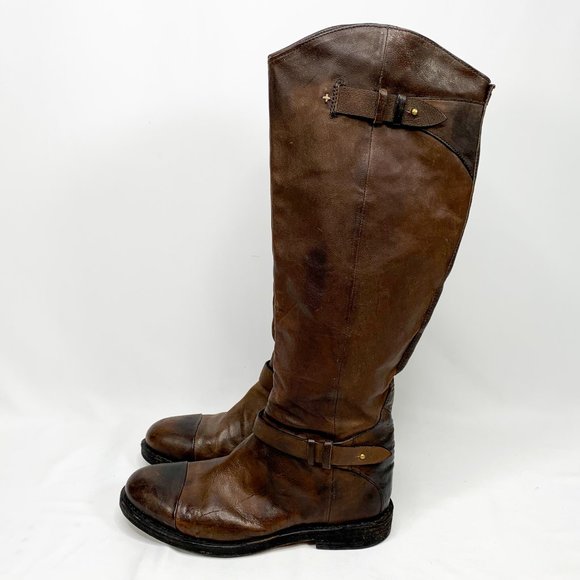 RAG & BONE Abbey Riding Boot Dark Brown Distressed - Picture 7 of 8